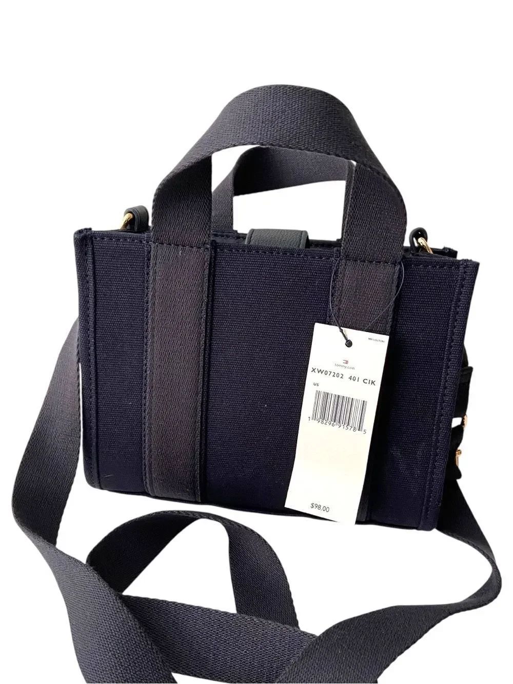 NWT Tommy Hilfiger Navy Blue Crossbody Mini Tote with Logo